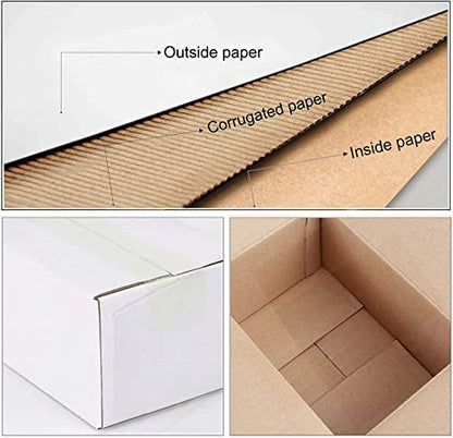Calenzana 10x7x5 Inches Shipping Boxes Set of 25, White Corrugated Cardboard Box for Mailing Small Business Packing Gifts - size: 10x7x5, style: 25 Pack