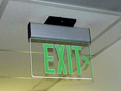 NICOR Lighting LED Emergency Exit Sign, Clear with Green Lettering (EXL2-10UNV-AL-CL-G-1) - color: Clear, Green Letters