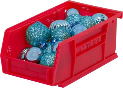 Akro-Mils 30220 AkroBins Plastic Storage Bins, 7"x4"x3", Red, 24-Pack - color: Red