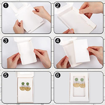Crtiin 30 Pack Jewelry Gift Boxes Set with Clear Window, White - color: White