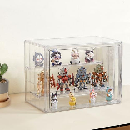 Acrylic Display Case for Collectibles, 4 Tier Figure Display Box, 4 Pack - size: L-4tier-4pack
