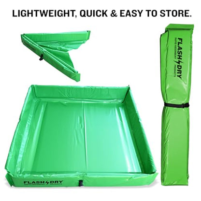 FLASHDRY Portable Spill Containment Berm, Folding Duck Pond, 4'' x 4'' - color: Light Green