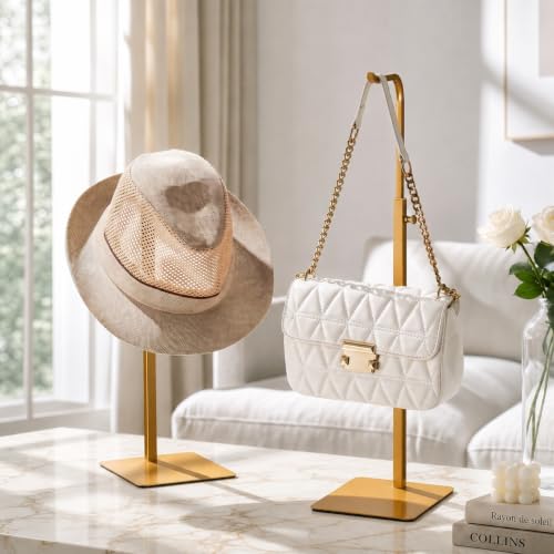 Gold Tabletop Display Racks for Purses and Banners, 2-Pack - color: Gold, size: 2 Pack