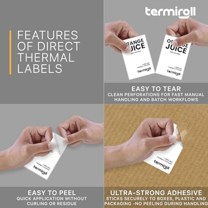 3x2 Thermal Labels for Direct Thermal Printers, 500/Roll - size: 3x2 - 1 Roll | 500 Labels