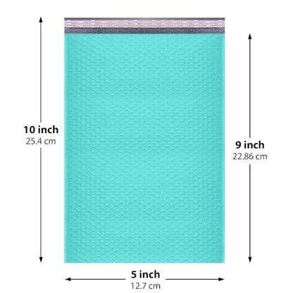Teal Bubble Mailers 5x10, Self Seal Poly Padded Envelopes #00, 250 Pack - color: Teal, size: 5"x10" / 250 Pack