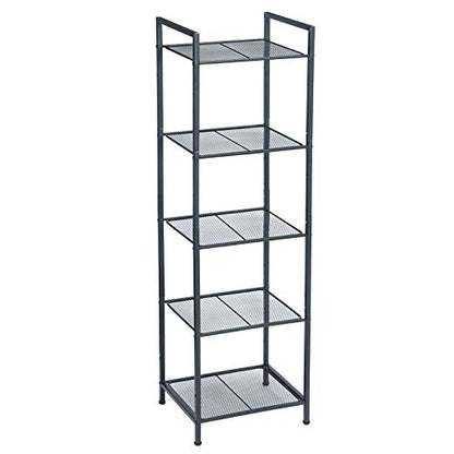 SONGMICS 5-Tier Storage Rack, Bathroom Shelf, Extendable Plant Stand - color: Black, size: 5 Tiers