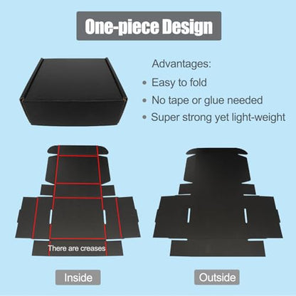 4x4x1 Shipping Box 50 Pack, Black Mailing Boxes for Small Business Gift Boxes with Lids Flat Corrugated Cardboard Box Cute Cheap Packaging Mini Jewelry Literature Mailer - size: 4"x4"x1", style: 50 Pack - Black