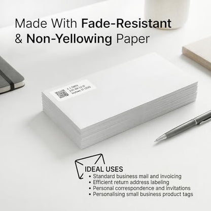 1.75" X 0.5" Matte White Return Address Labels (30 Sheets, 2400 Stickers) - size: 1-3/4" X 1/2"