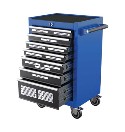 Toolbox Organizational Magnetic Rounded Labels Ultimate Set by DCM Solutions (Blue Inverted, 0.5" H x 4.5" W) - color: Blue Inverted - White With Blue Text, size: 0.5"H x 4.5"W