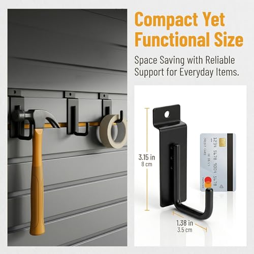 2 Pcs Slatwall Hooks J Shape Heavy Duty Hook Hangers for Display Slatboard Wall Accessories Hardware Hanging Garment Hook for Slate Panel Black 3.25 Inch