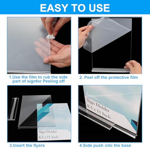 EHWINE 24 Pack Acrylic Sign Holders 4x6 Double-Sided Tabletop Display Stands for Menus Flyers & Signs, Clear Acrylic Picture Frame for Office Business Store & Events - size: Vertical 24 Pack 4x6 Inch