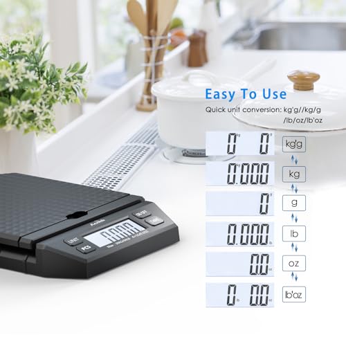 Digital Postal Table Scale, 66LB*1g, Net Weight Counting Weighing, Using AC Adapter Included or Battery, Liquid Crystal Display Screen