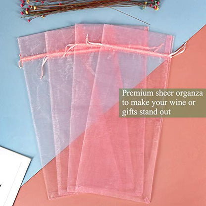 HRX Package 30pcs Mesh Organza Wine Bags for Gift Giving (Pink) - color: Blush Pink