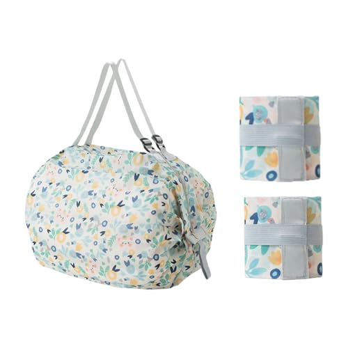 2PCS Travel Shoulder Bag Reusable Grocery Bags Foldable Shopping Bags Waterproof Pouch Bags Sports handbag - color: Green
