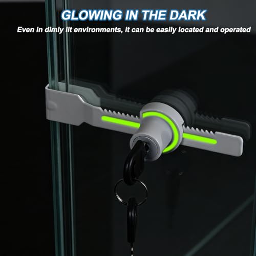 2.1" Luminous Sliding Glass Door Ratchet Lock Fit 1.57-1.97" White - color: White, size: 1 Inch