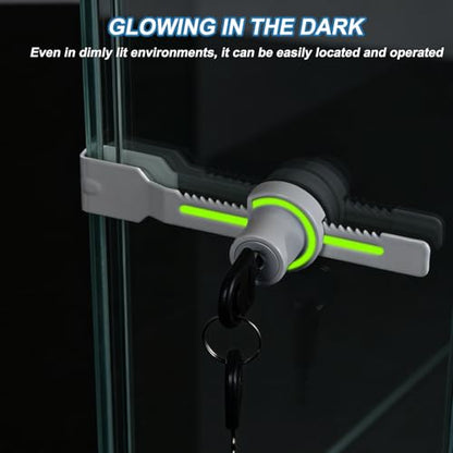 2.1" Luminous Sliding Glass Door Ratchet Lock Fit 1.57-1.97" White - color: White, size: 1 Inch