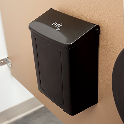Black Plastic Wall-Mount Sanitary Napkin Receptacle (IMP 1103) By TableTop King