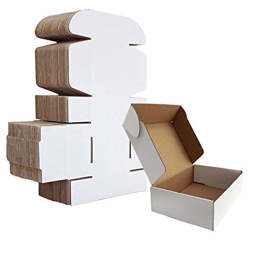 HORLIMER 7x5x2 inches Shipping Boxes Set of 25, White Corrugated Cardboard Box Literature Mailer - color: White, size: 7" x 5" x 2"