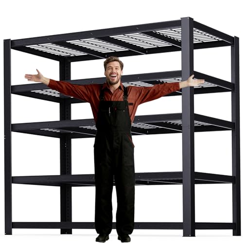 62" W 3050LBS Storage Shelves Unit,5 Tier Heavy Duty Metal Shelving Unit and Storage Large Rack,72" H x62 W x24 D Adjustable Metal Shelving Unit,Garage Shelves for Basement,Warehouse - size: 24x62x72