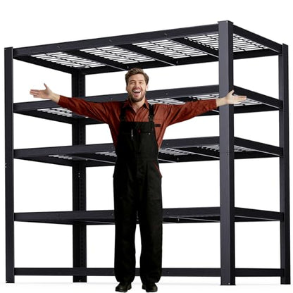 62" W 3050LBS Storage Shelves Unit,5 Tier Heavy Duty Metal Shelving Unit and Storage Large Rack,72" H x62 W x24 D Adjustable Metal Shelving Unit,Garage Shelves for Basement,Warehouse - size: 24x62x72