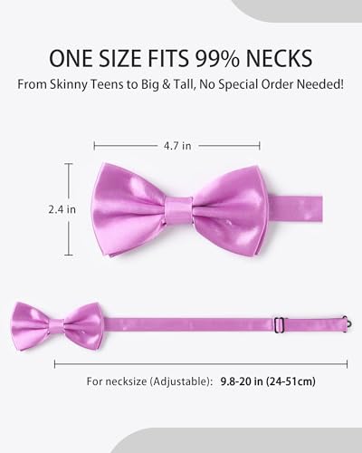 AWAYTR Bow Ties for Men - Pre-Tied Adjustable Tuxedo Style for Wedding - color: Light Purple