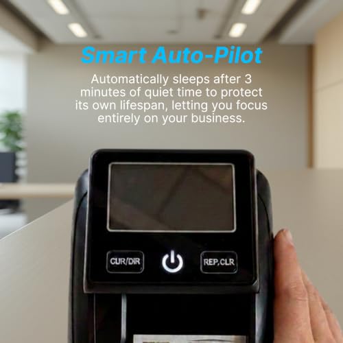 K630 Counterfeit Bill Detector for US Dollars. Checks for UV(Ultraviolet), MG(Magnetic), IR(Infrared), Paper Quality and Size. (Battery Bundle)