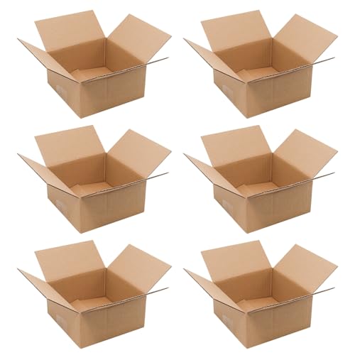 6 Pack 6x6x3 Shipping Boxes Brown Corrugated Cardboard Mailers - size: 6x6x3in