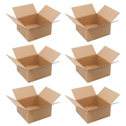 6 Pack 6x6x3 Shipping Boxes Brown Corrugated Cardboard Mailers - size: 6x6x3in