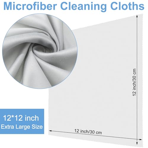Frienda 12 Pack Large Glass Cleaning Cloth, Green, Yellow, Blue, Light Gray - color: Green, Yellow, Blue, Light Gray