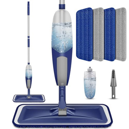 BPAWA Spray Mops for Floor Cleaning: Wet Microfiber Mop for Hardwood Tile - color: Darkblue-gray