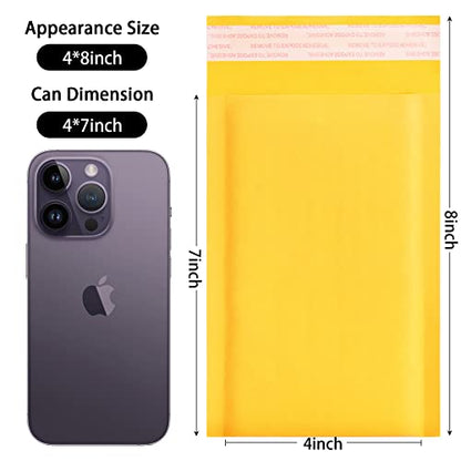 DaSen Kraft bubble mailers 4x7 Inch 50 Pack,Self-Sealing Paper Envelopes for Packaging,Strong Adhesion Envelope Mailers, Small Waterproof Cushioned Padded Shipping Bags Yellow #000 - size: 4x7-50Pc