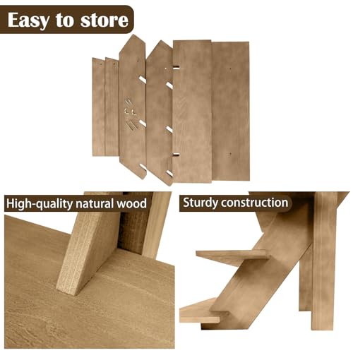 ZYP 4 Tier Wood Cupcake Display Stand, Retail Cookie Display Riser,Brown - color: Brown