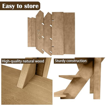 ZYP 4 Tier Wood Cupcake Display Stand, Retail Cookie Display Riser,Brown - color: Brown