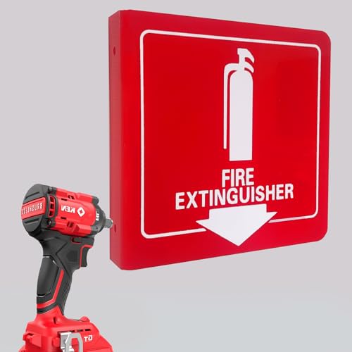 Haploon Wall-Mounted Fire Extinguisher Signs 4 Pcs with Down Arrow Holes