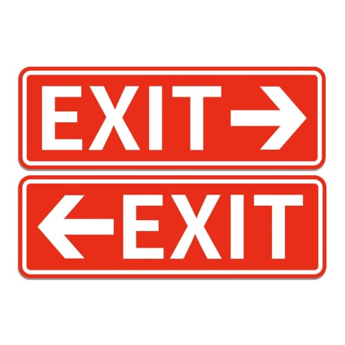 2 Pack Exit Left Right Arrow Sign Sticker, 9x3 Inch Exit Sign for Business - color: Exit 537