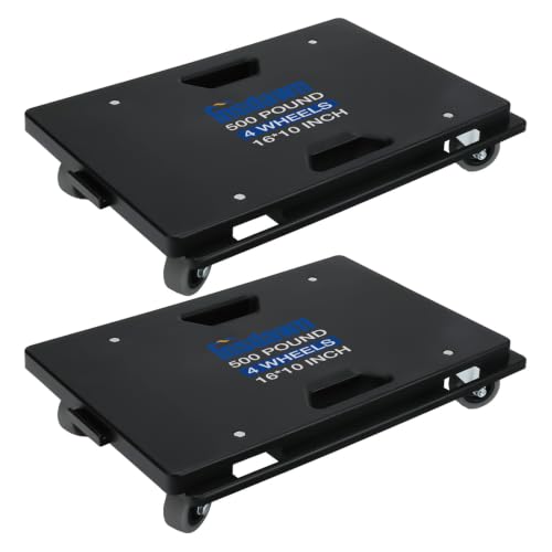 2 Pack Furniture Dolly Upgraded Dollies Connectable with 4 Wheels Small Flat Dolly Cart with 500 LBS Capacity for Heavy Appliance, Black - color: Black, size: 2 Pack