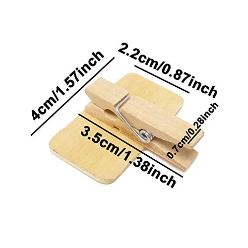 Honbay 30PCS Wooden Mini Rectangle Chalk Board Clips Message Chalk Board Signs for Home Note Taking