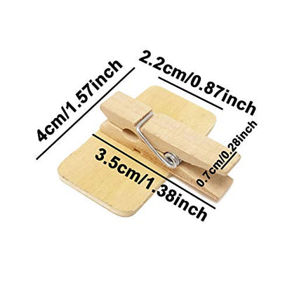 Honbay 30PCS Wooden Mini Rectangle Chalk Board Clips Message Chalk Board Signs for Home Note Taking
