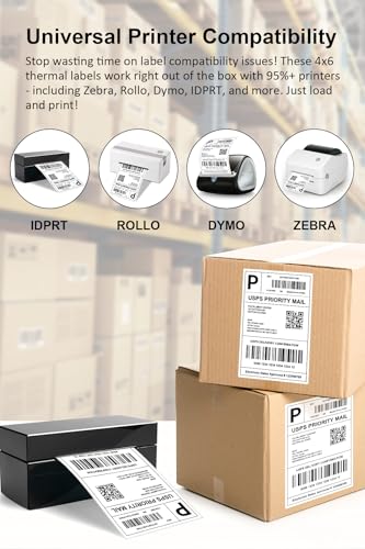 4x6 Thermal Labels - All-Purpose Label Stickers, White, Shipping Stickers for Thermal Printers (1000 Labels) - size: 1000 Labels