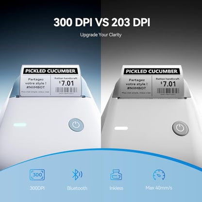 NIIMBOT B1Pro Label Maker, 300DPI HD Sticker Printer for Photo, Light Blue - color: Light Blue