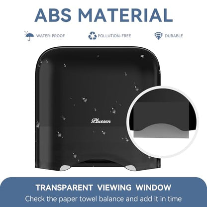 Commercial Paper Towel Dispenser Wall Mount Adhesive 250+ Multifold Trifold c-Fold Folded Hand Towel Dispenser for Bathroom 12" L x 3.8" W x 11.9" H - color: Black