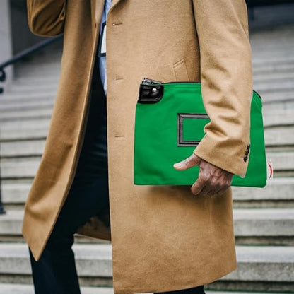Locking Canvas Cash Bag, Kelly Green, 9 x 12 Inch - color: Kelly Green