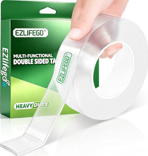EZlifego Heavy Duty Invisible Bond Nano Double Sided Mounting Tape, 9.85FT - size: 9.85 Feet