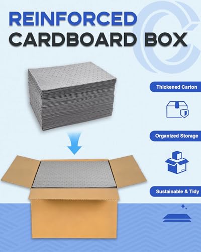 15"x17" Oil Absorbent Pads 100 Pack | Heavy & Fast Absorb - size: 15x17 Inch