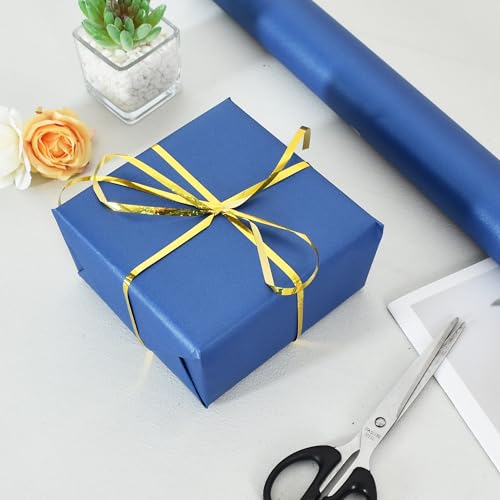 BEISHIDA Royal Blue Pearly-Lustre Gift Wrapping Paper Roll for Gift Packing - color: shimmer-royalblue