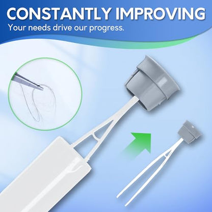 BOOMJOY Toilet Brush and Holder Set, Silicone Toilet Bowl Cleaner Brush, Bathroom Cleaning Bowl Kit with Tweezers, Bathroom Accessories with Aluminum Handle - White - color: White