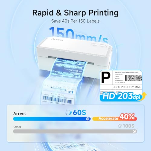 Bluetooth Thermal Label Printer w/ Stand, 4x6 Shipping Label Printer - color: White