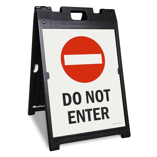 SmartSign 24" x 18" Do Not Enter Sidewalk Sign Kit, Two-Sided A-Frame, Plastic, USA Made, Red, Black and White (1 A-Frame + 2 Sign Panels) - color: Black