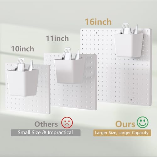 FZK Modular Plastic Peg Board Wall Organizer Kit, 16x16, White - color: 16inch-Pegboard Kit-White