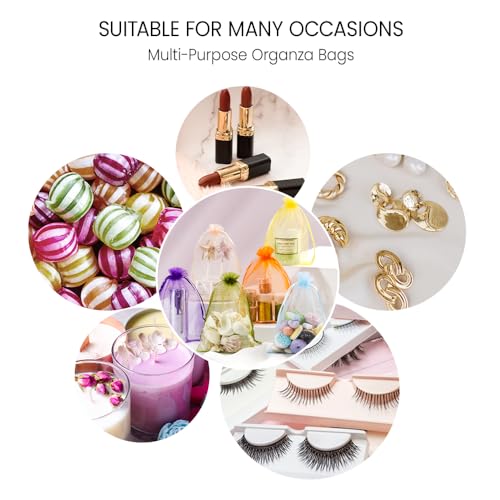Meowoo 100PCS Organza Bags (3x4inch, Gold) - color: gold-3x4in-100p, size: 3x4in